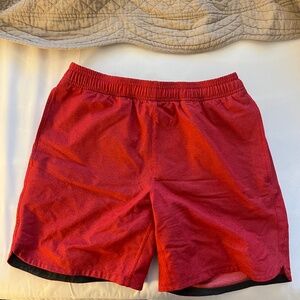 Rhone Guru 7" Shorts Mens Cherry Red Lined Athletic Shorts